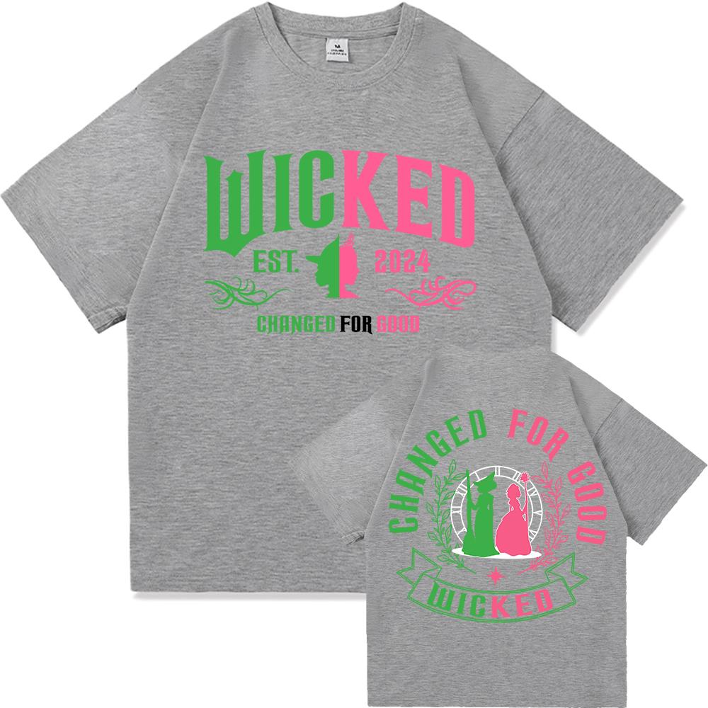 Wicked Change for Good T Shirt Hot Fashion Men Harajuku Aesthetic Elphaba Glinda T-Shirt Unisex High Quality Cotton Tees Shirts