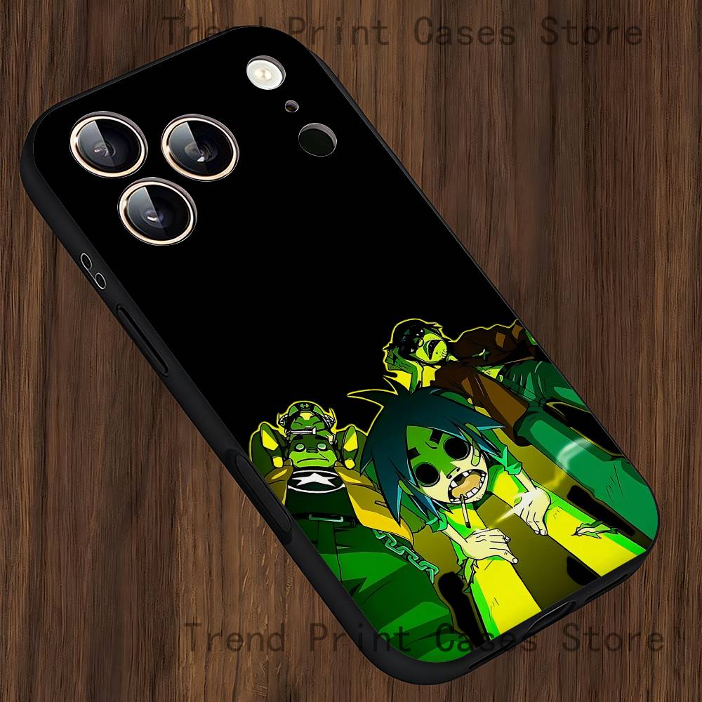 

G-Gorillaz 2-D Murdoc Noodle Russel Phone Case For iPhone 15,16,12,14,13,11,17,Pro,Max,Plus,E,Air,Mini Black Cover iPhone16pro