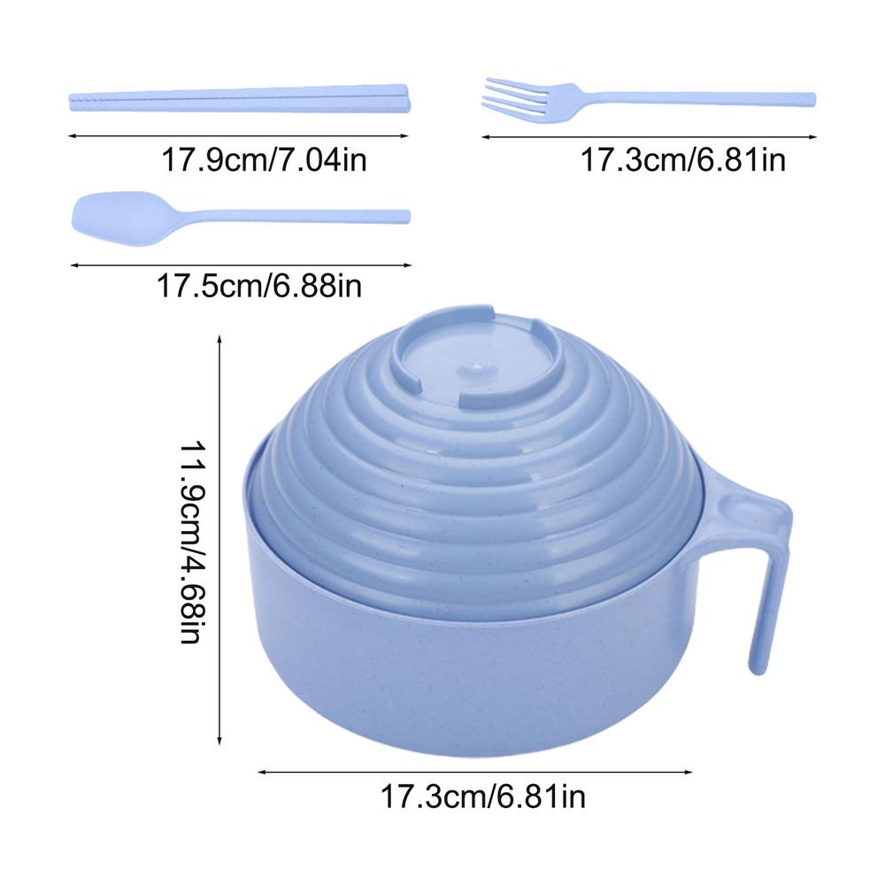 Dinnerware Cutlery Set Natural 3 Piece Set Dinnerware Sets With Lid Fashionable Bowl Sets Includes Chopsticks Fork Spoon Cutlery