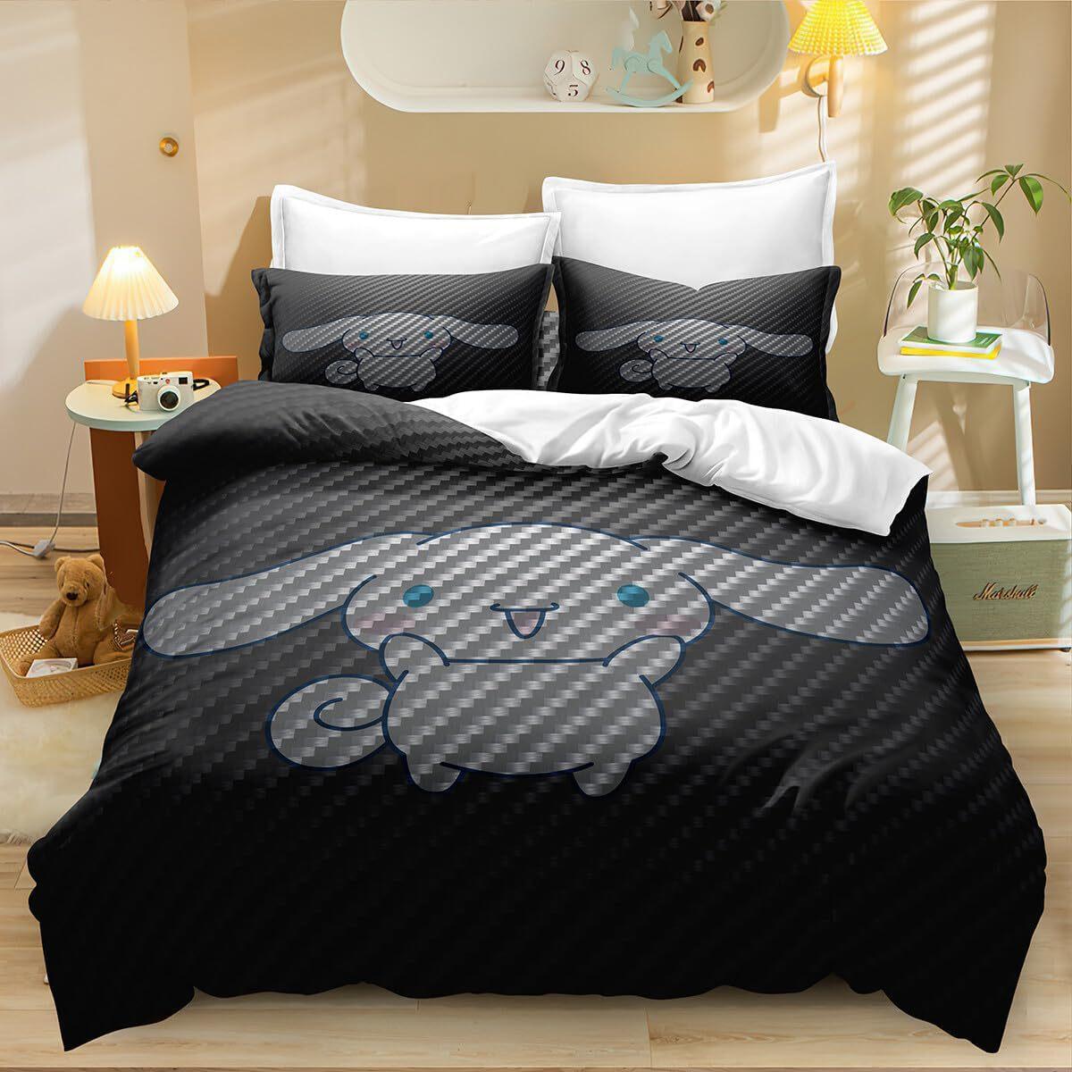 

Милі постільні комплекти Cinnamoroll Ковдра Квілт Покривало на ліжко Підковдра Наволочка Набори з 2-3 предметів Дитячий Дорослий розмір Домашній декор AU Single 140x210cm