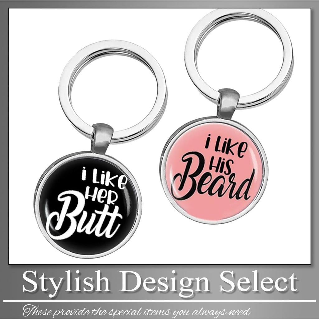 Buzz Selection Pair of Round Keychains, Stylish and Unique Gift for Couples, Men and Women, AC513 (Black)