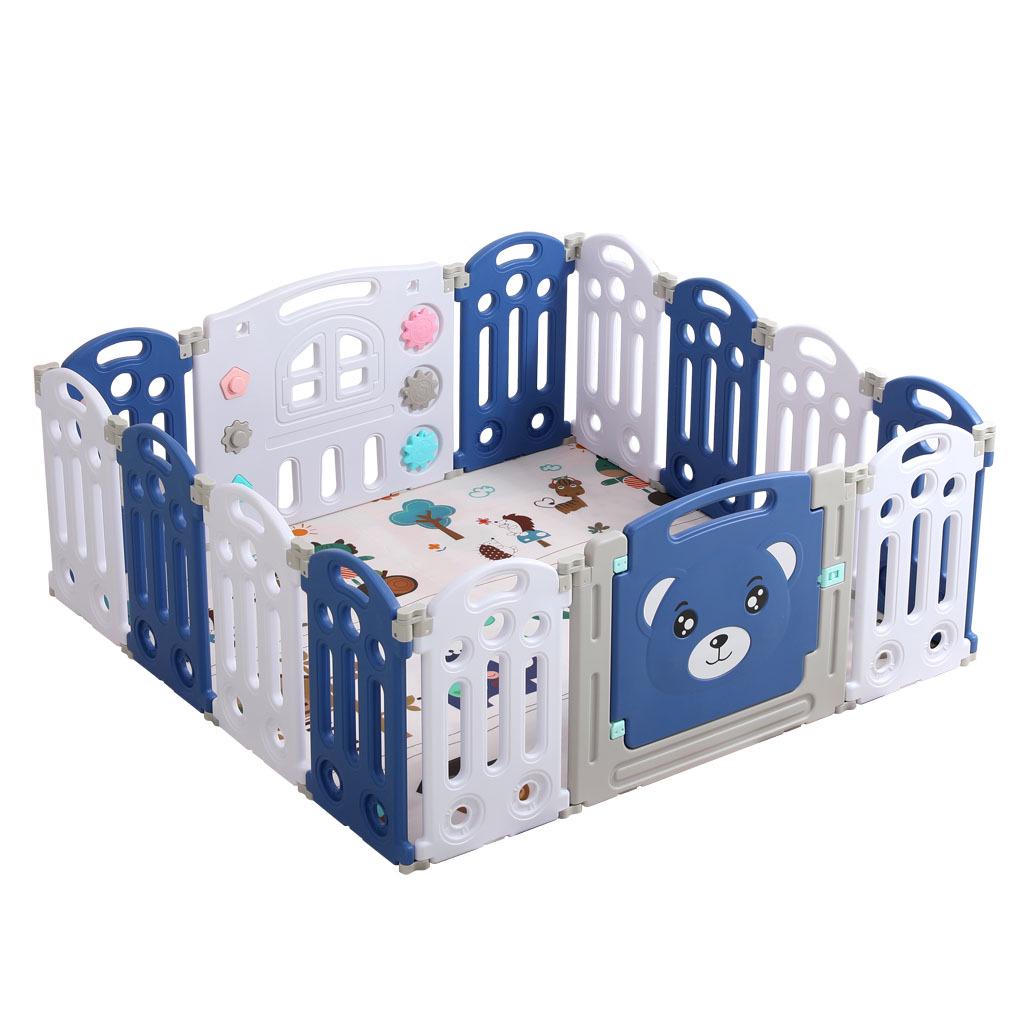 Kids' Indoor/Outdoor Safety Play Fence with Slide - Ideal for Crawling and Walking