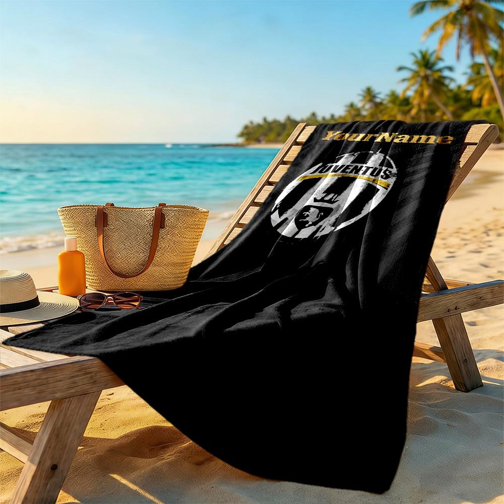 Juventus Customized Name Beach Towel Super Soft & Absorbent Perfect for Traveling Yoga Camping and Swimming
