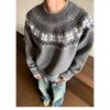 Unisex Japanese Retro Fair Isle Knit Sweater - Autumn/Winter 2026 Collection