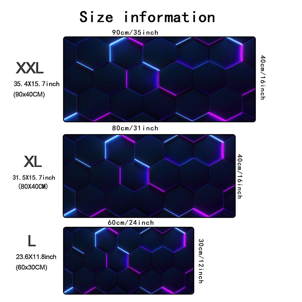 Geometric Pattern 3d Mouse Pad Computer Laptop Mouse Pad Office Large Gaming Mousepad Rubber Bottom NonSlip Desk Mat 900x400