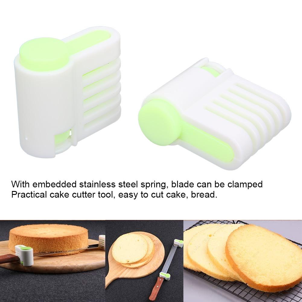 2Pcs MultiFunctional   Cake Brd Cutter Slicing   Tool Home Kitchen Accessory(Green 52036A )