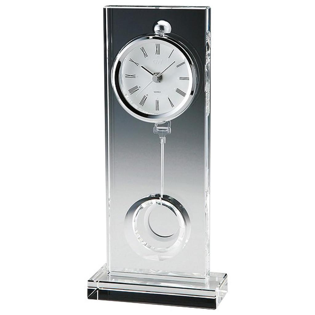 NARUMI Glassworks Window Clear Clock, 31cm Tall, Pendulum Clock GW1000-11036