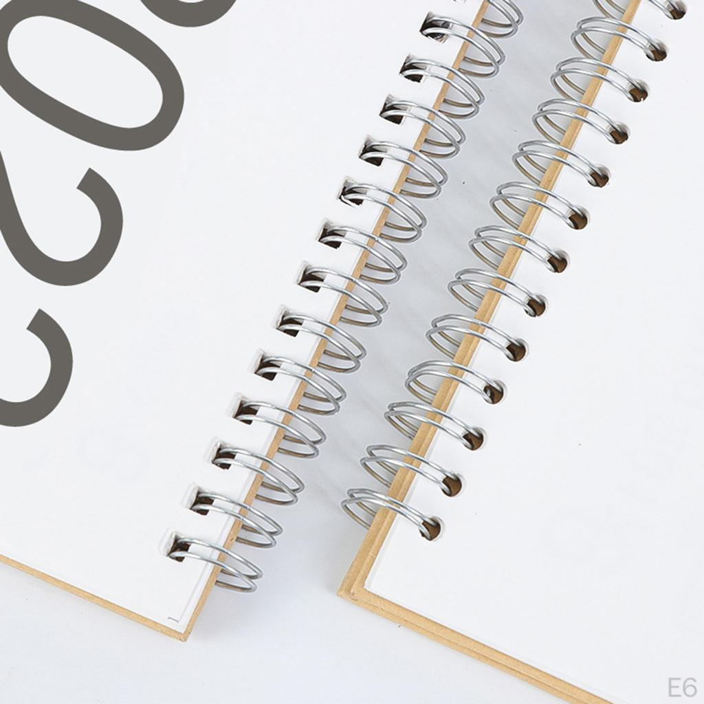 Coil Standing Monthly Planner Wirebound Simple Design Daily Schedule Supplies English Language