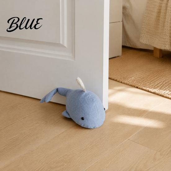 Decorative Doorstop Sand Filling Weighted Whale Doorstop Plush Sea Animal Door Wedge Stopper Heavy Duty Fabric Stopper for Home Bedroom