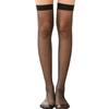 Black and White Ultra-Thin Silk Thigh-High Stockings for Women