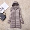 Plus Size White Duck Down Jacket Light-weight Down Jacket Women Inner Cloth Coat Ladies Long Winter Hat Hooded Femal