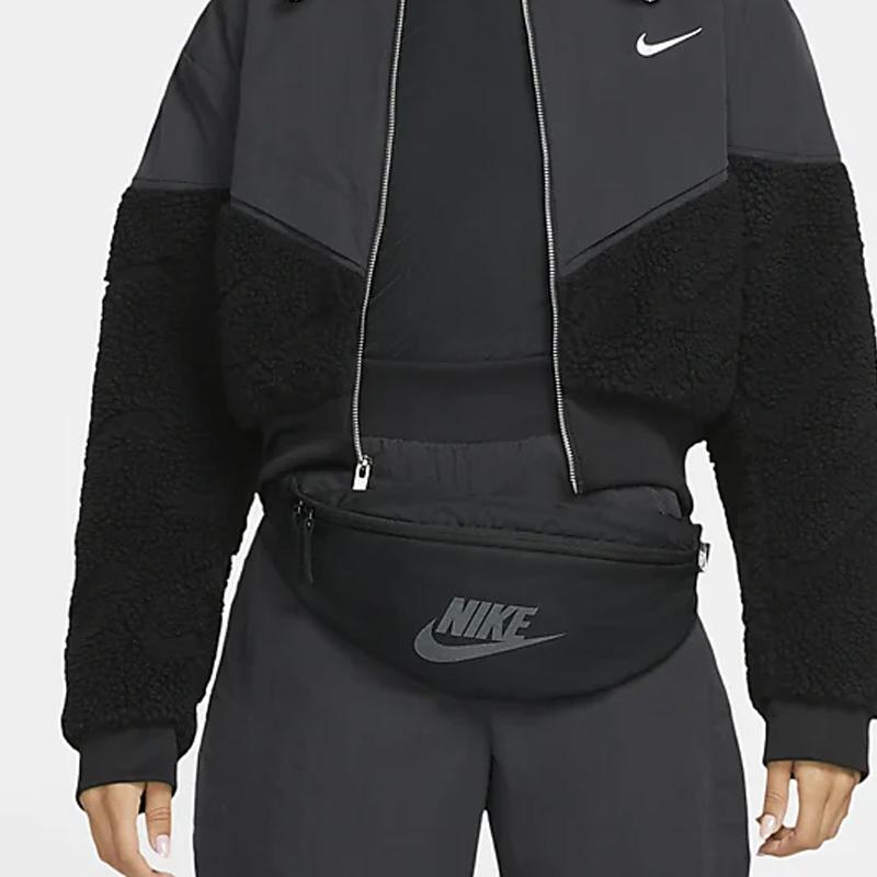 Nike Heritage Fabric Sling Bag, Crossbody Bag, Fanny Pack Regular Unisex Black Casual CK0981-018