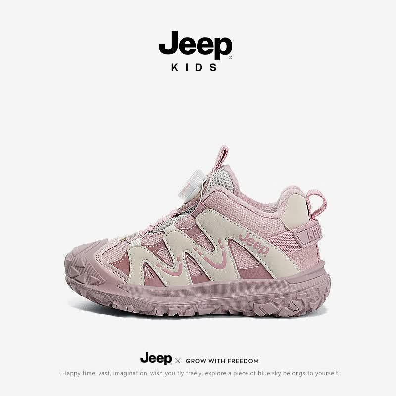 Jeep Kids' Rotary Buckle Leather Sports Shoes