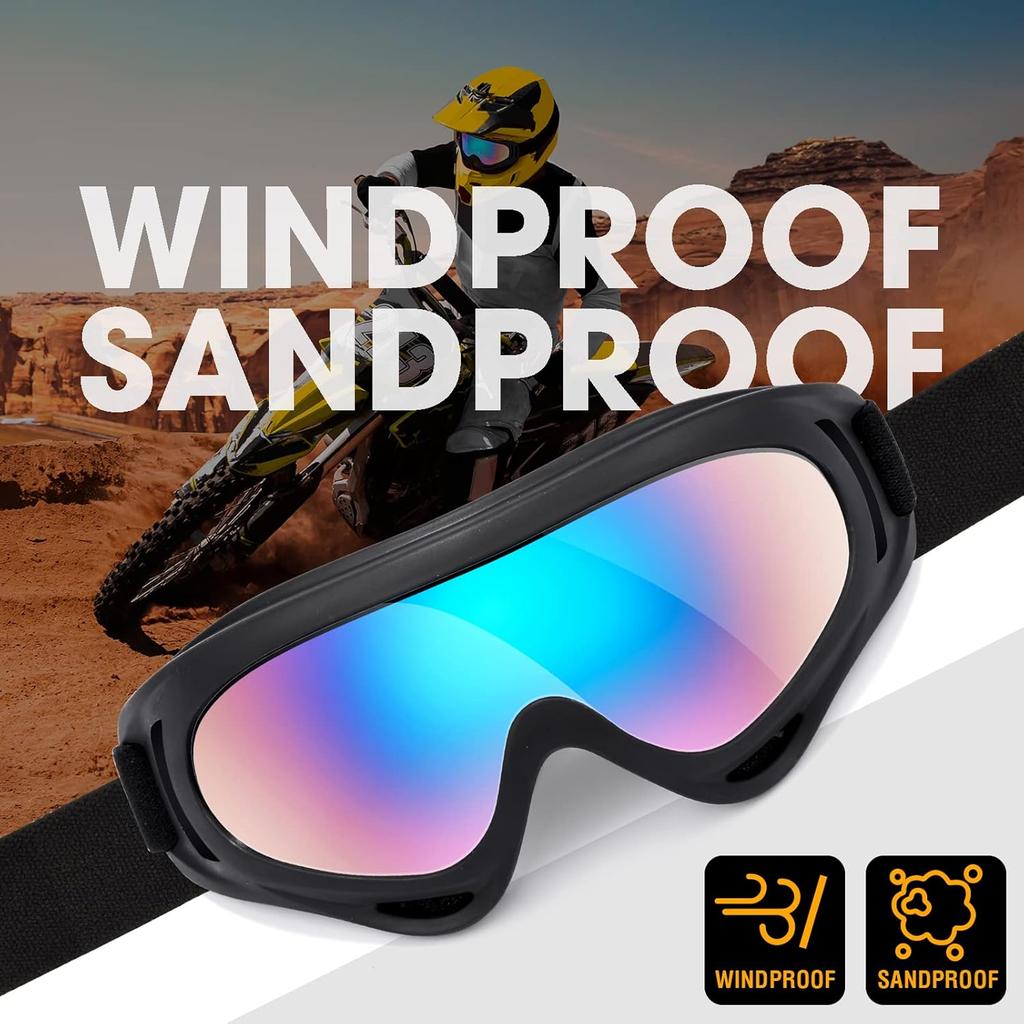 Kids Motorcycle Goggles - 2-Pack Dirt Bike Off-Road Racing Goggles For Boys & Girls