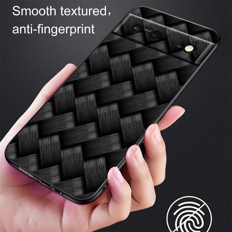 Black carved woven texture Phone Case For Google Pixel 10 9a 9 8A 8 7 7A 6 6A Pro XL 2024 5G Black Soft TPU Silicone
