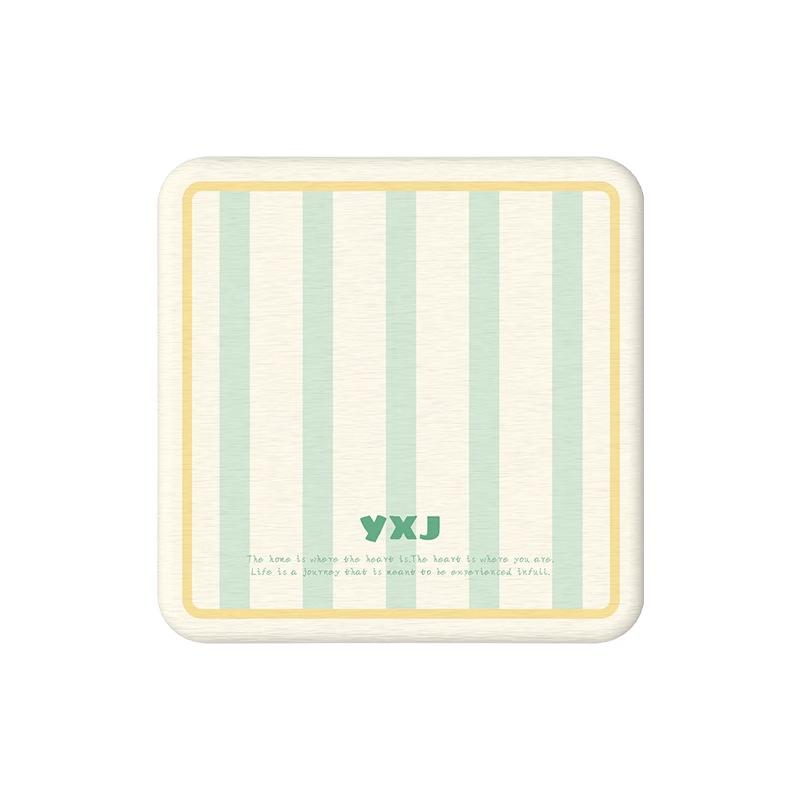Round Plaid Hard Diatom Mud Coffee Tea Coaster Thermal Insulation Pad Office Non-slip Absorbent Pad