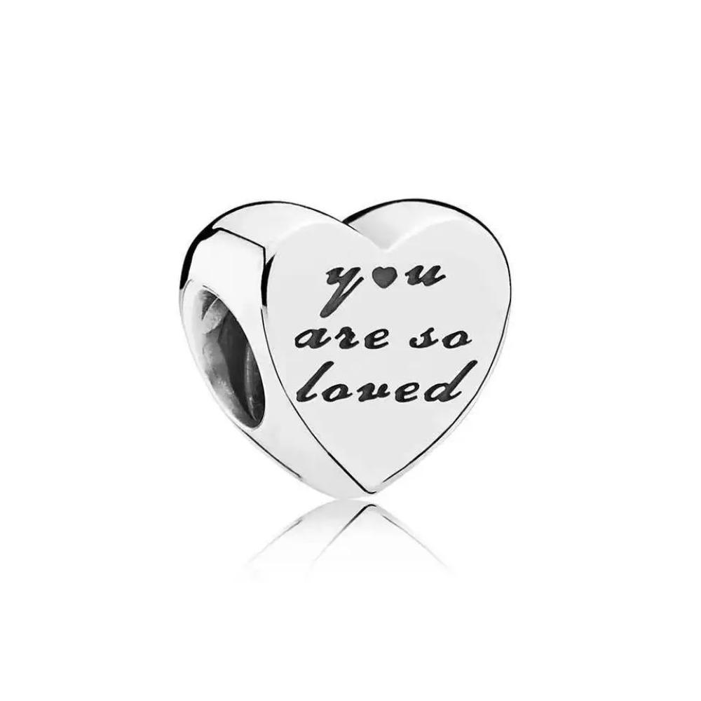 

925 Silver Heart Series Four Leaf Clover Charms DIY Bracelet Necklace Jewelry Gift for Women Sister Friendship