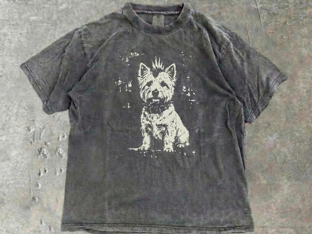 Vintage Punk Westie Shirt, Funny West Highland White Terrier Tee, Westie Dog Lover Gift, Comfort Colors® Punk Dog T-Shirt