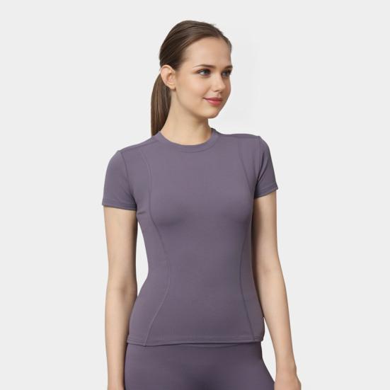 Women's Compression Shirts Short Sleeve Seamless Workout Tops Crewneck Athletic Baselayer Quick Dry Gym Yoga Running T-Shirt for Home Gym Yoga Studio