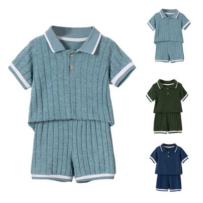 Boys' Stripe Set - Collared Short Sleeve & Shorts Outfit