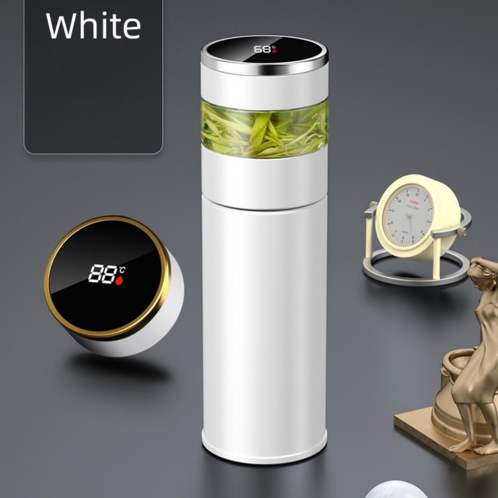 Thermos For Tea and Water With Separate Tea Infuser Smart Led TEMPERATURE DISPLAY 316 Stainless Steel Water Bottle Teaware 450ML