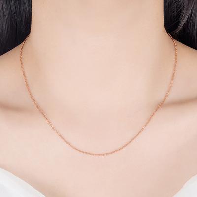 Fashion Rose Gold Necklace Pendant with Chain, Women's Cross Chain Korean Edition Jewelry O-Chain