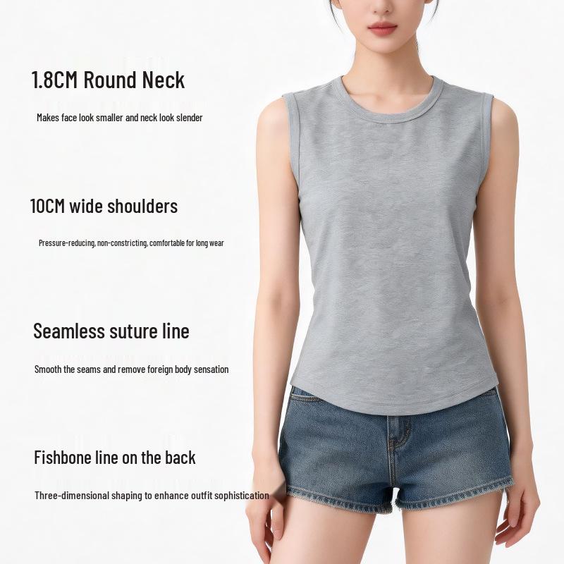 Women's Soft Lyocell Tencel Vest - High Stretch, Cool, Solid Color, Casual Inner Top for Summer