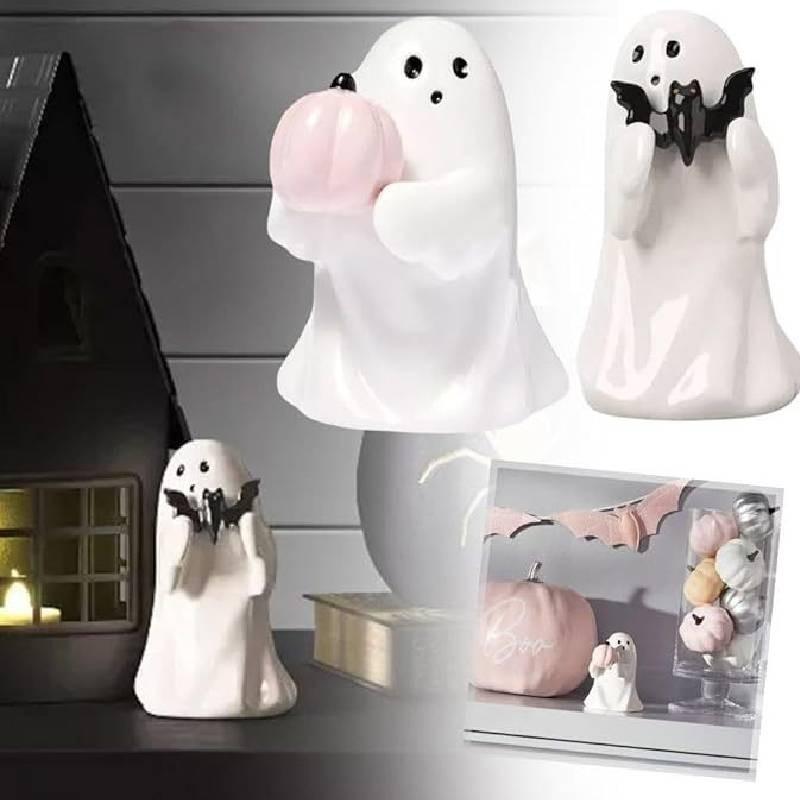 Charming Resin Pumpkin Bat Ghost Decoration For Festive Halloween Table Centerpiece