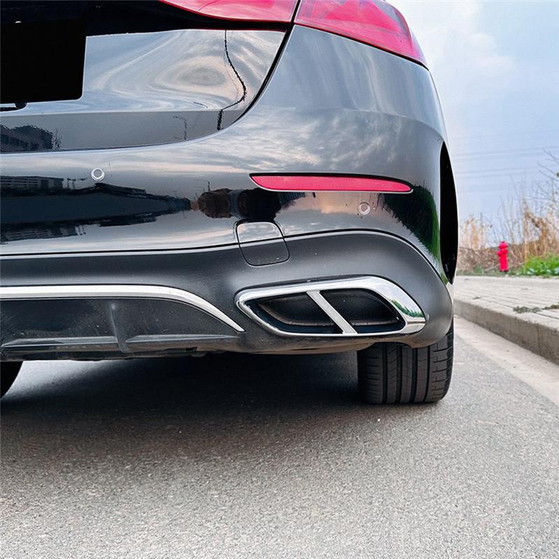 A03E-Car Tail Throat Decor Frame For Mercedes-Benz E W214 2024+ Car Exhaust Pipe Trim Cover Stickers