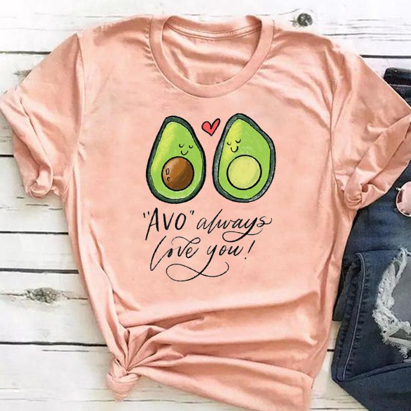 (Asian Size) Short Sleeve Print Cactus Trend Lovely Style Female T Clothing Summer Top Casual Ladies Graphic Tee Women's Fashion T-shirt