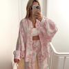 Women 2 Piece Set Tropical Print Cardigan Cami Top Wide Leg Pants Vacation Outfit