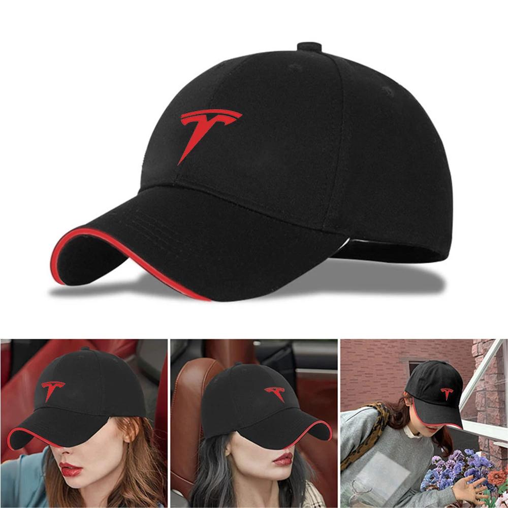 Car Sticker Tesla Fashion Car Emblem Styling Breathable Hats Outdoor Sunscreen Adjustable Baseball Caps For Tesla Model 3 Model