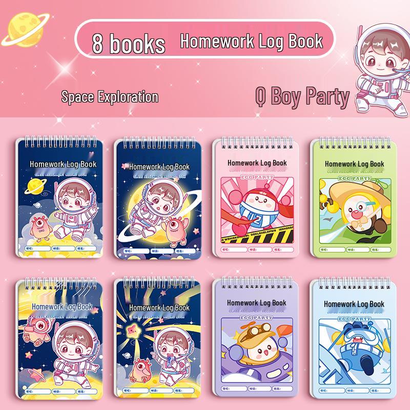 Cartoon Homework Notebook for Elementary Students: Grades 1-3