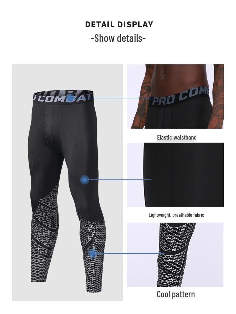 Men's Seven-Point Basketball Compression Tights - Quick-Drying Bodybuilding Pants 2025