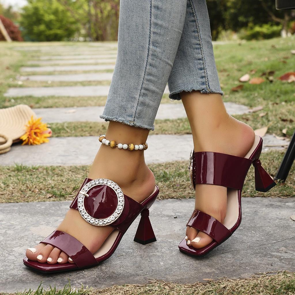 Fashion Woman Shoes Spring Latest African Women Weddding Pumps Rhinestone Wedding Party Shoe Nigerian Woman Sandals High Quality