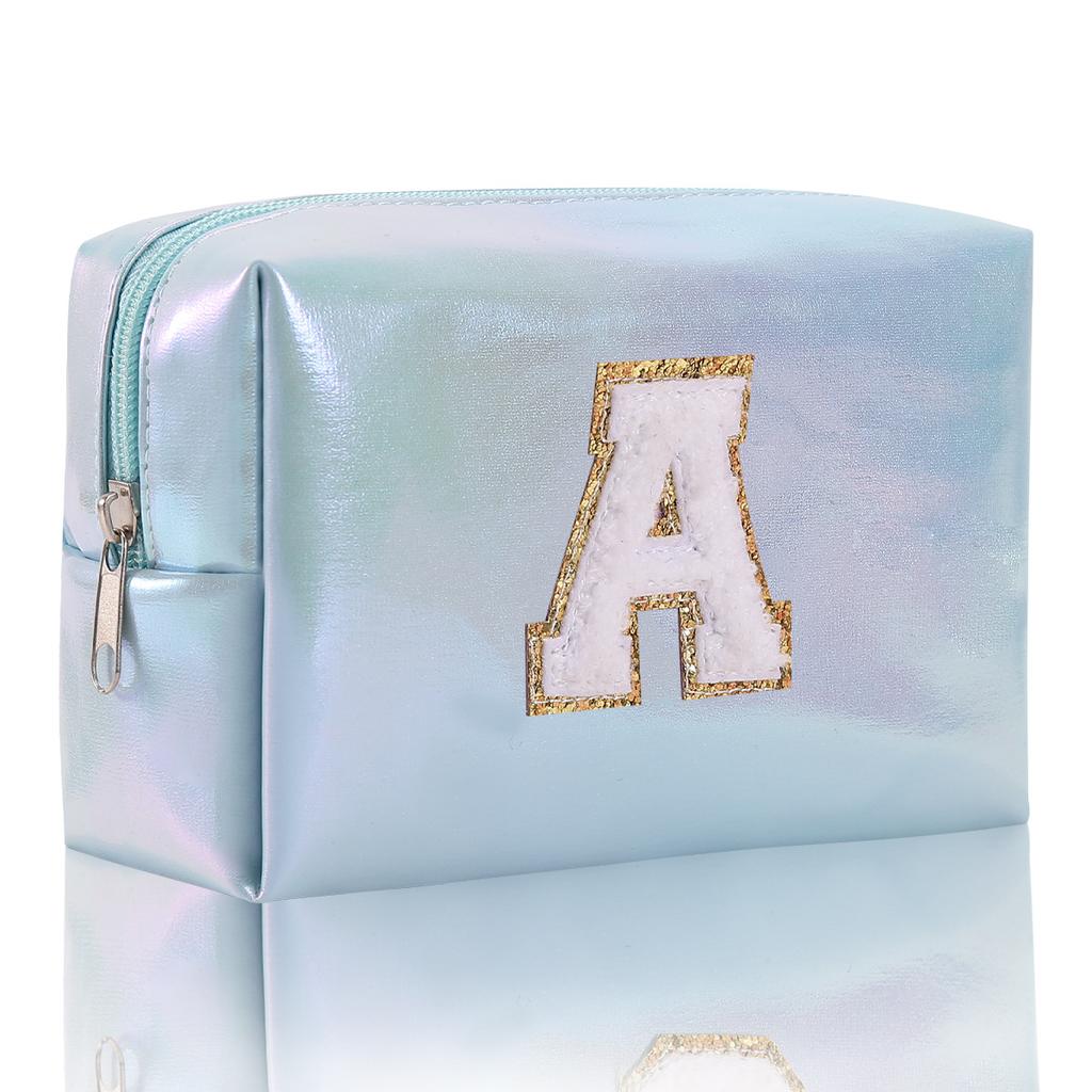 Octagon Bag Embroidery Alphabet Makeup Bag Large Capacity Toiletry Bag Travel Storage Bag Clutch Bag