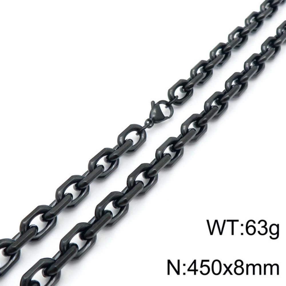 European and American Domineering Personality Black-plated Edging O-chain Titanium Steel Men's Bracelet Necklace