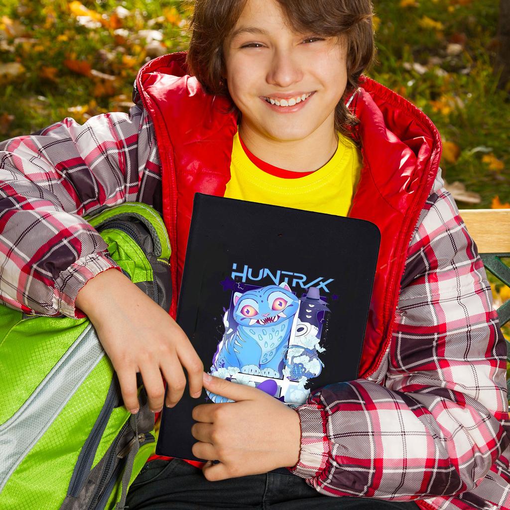 Student Classroom Notebook Cartoon Printed Portable Imitation Leather Black Notebook Creative Notebook