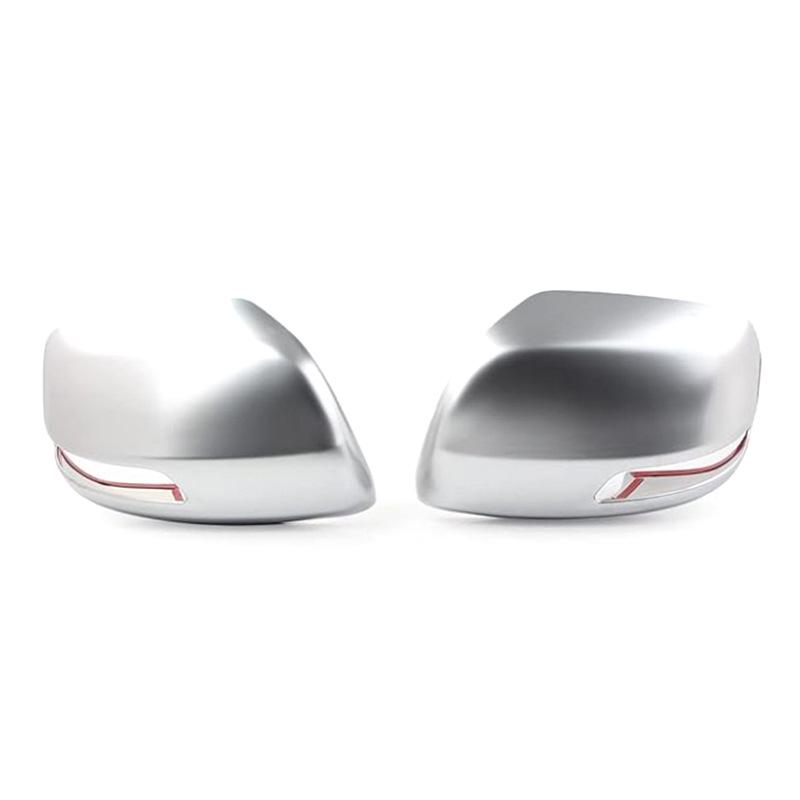 ABS Matte Silver Rearview Mirror Cover for 12-20 Toyota Land Cruiser