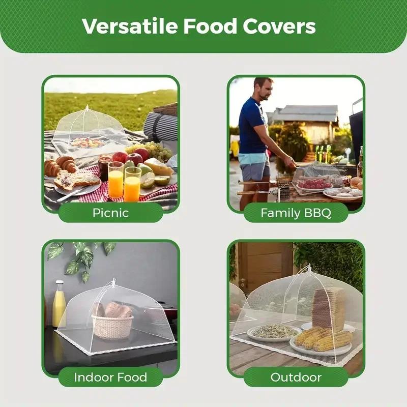 Foldable Food Covers Mesh Anti Fly Mosquito Meal Food Cover Umbrella Picnic Protect Dish Cover Meal Covers Kitchen Supplies