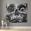 Tales From The Crypt Skull Tapestry Hippie Polyester Wall Hanging Goth Witchcraft Wall Decor Yoga Mat Art Tapestries