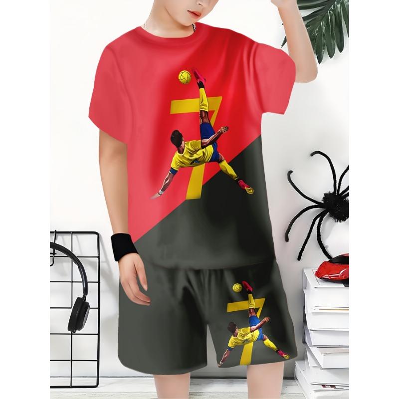 2025 Summer New Ronaldo CR7 Boys and Children s Set Sports Lightweight and Breathable 150
