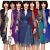 D190 Women's 2023 New Mesh Splicing Maxi Dress - European & American Style