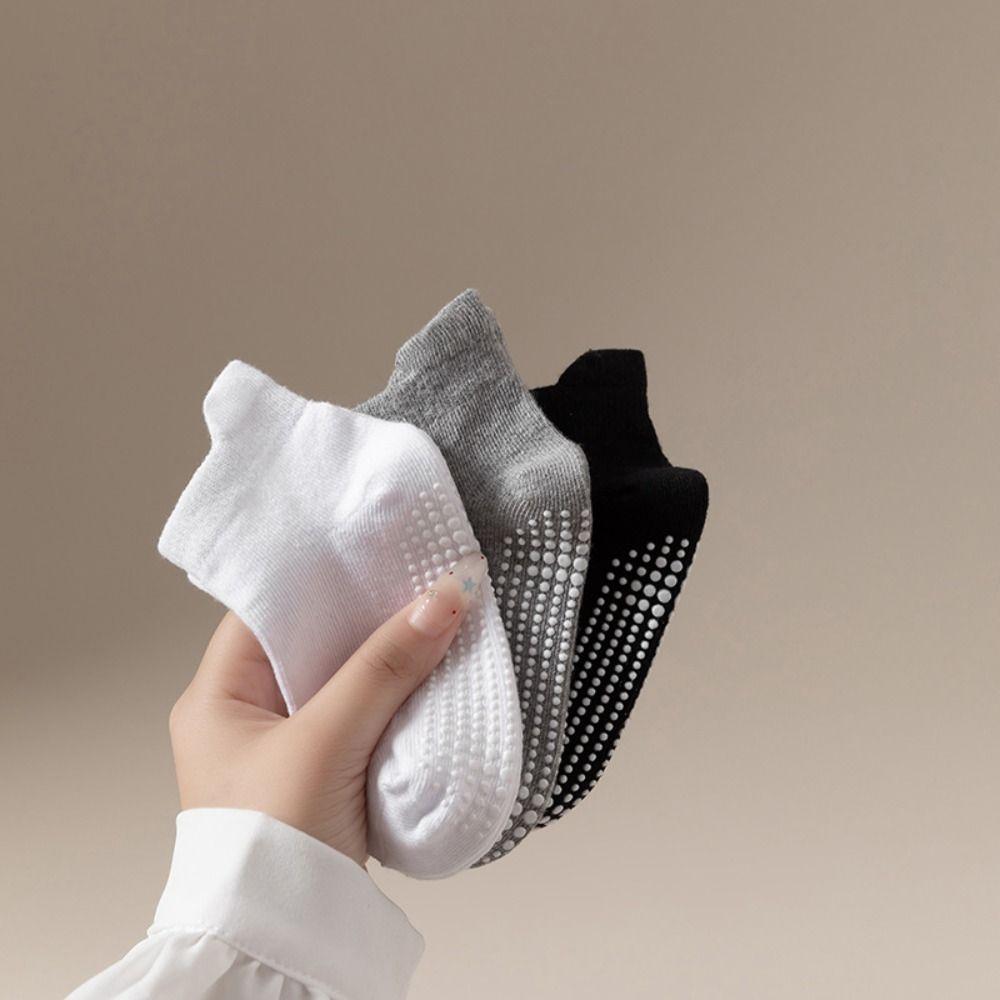 6Pairs Cotton Baby Solid Socks Non-slip Toddle Walking Socks Cute Kids Tube Sock  First Walkers