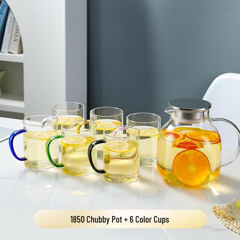 High Borosilicate Glass Cold Brew Pitcher with 6 Cups