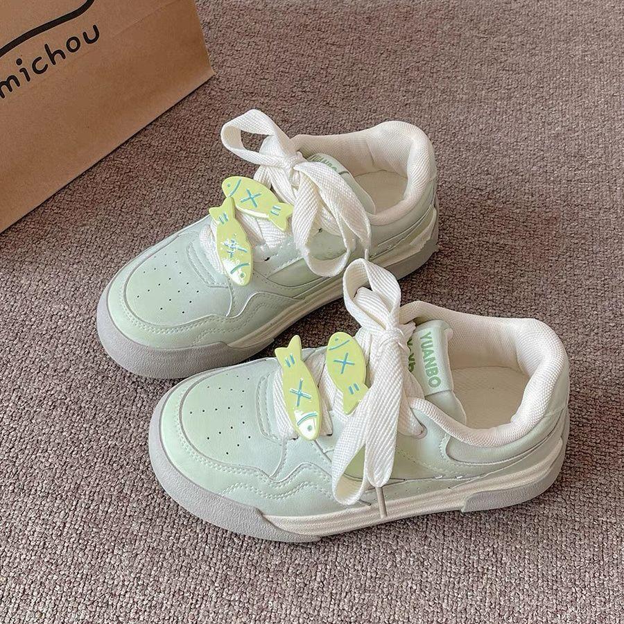 Campus Style Platform White Shoes Versatile Student Casual Board Shoes Women's New Spring and Autumn Bread Shoes