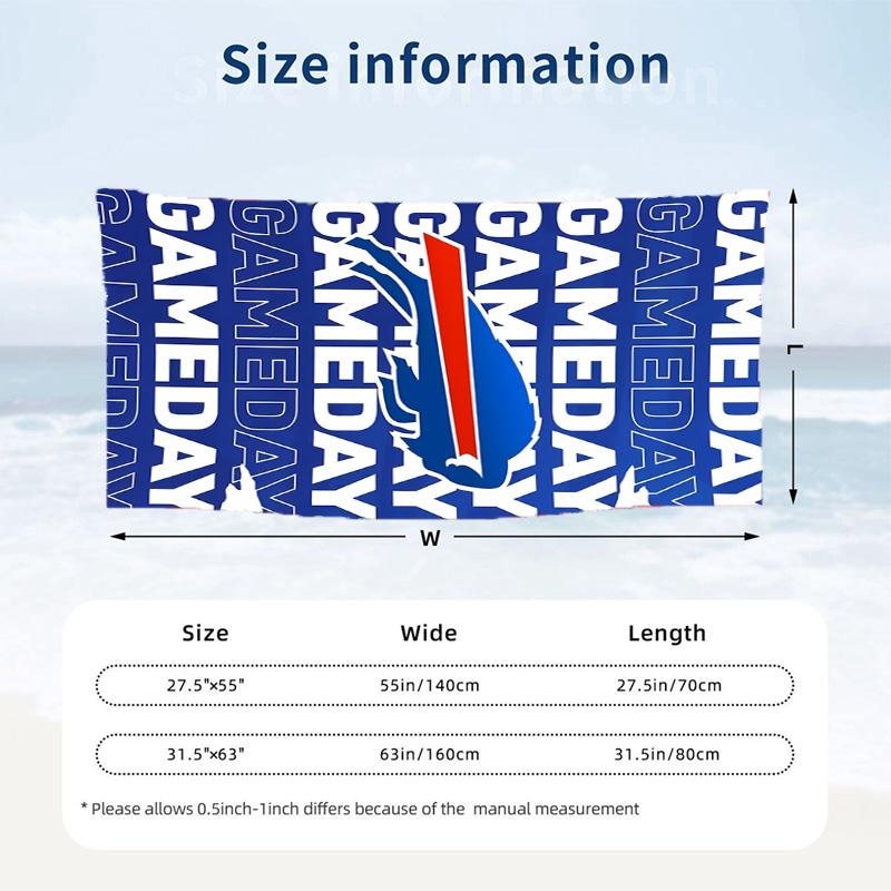 Buffalo Bills Beach Towels Also Serve As Bath Towels Summer Essential a Musthave for the Outdoors the Beach and the Pool