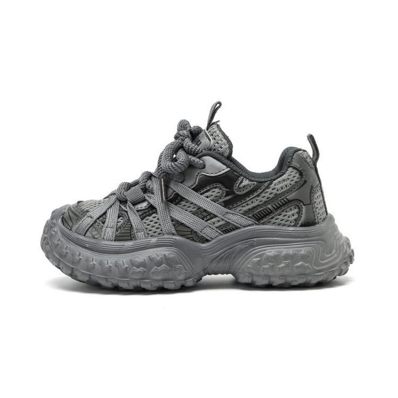 

Мягкие кожаные кроссовки для девочек, сетчатые кроссовки для пап для мальчиков, легкая обувь для улицы для девочек 37 серый