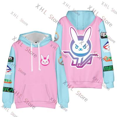Cool Anime Dva Hoodie Cosplay Pullover Personelity Logo Hoodie Cool Women And Men Casual Streetwear Clothes Rabbit Kawaii Kids T