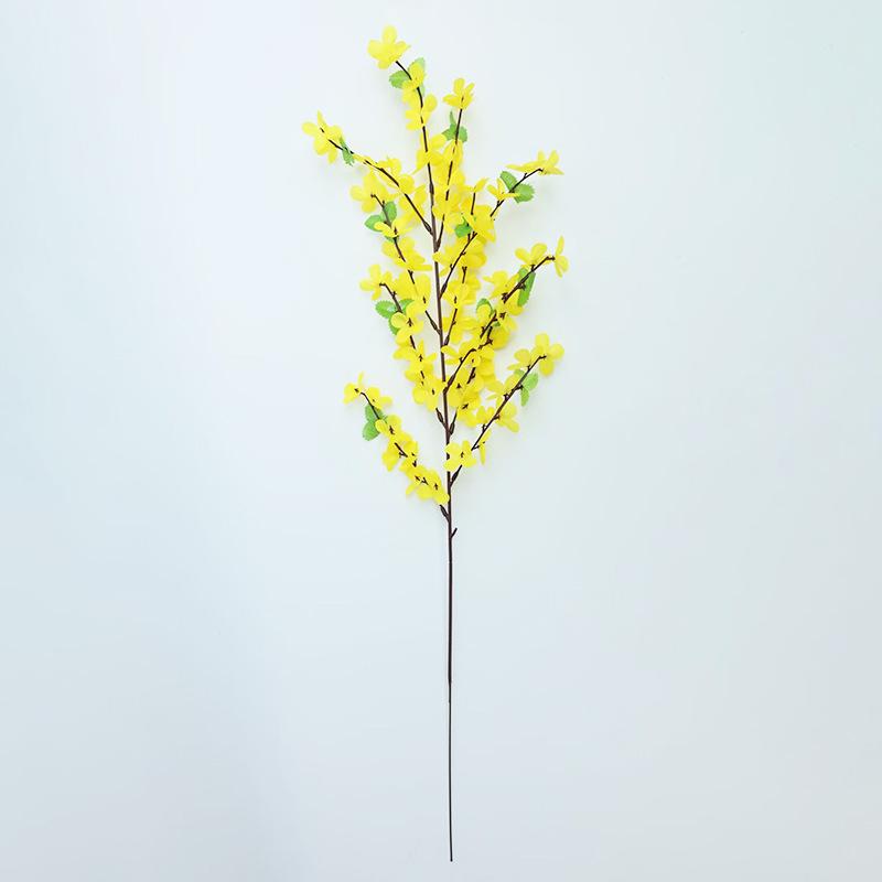 Wysoka Gałązka 11 Oczek Mały Żółty Kwiatek Dekoracja Ślubna Sztuczny Kwiatek Dekoracja Domu Symulacja Plastikowy Kwiatek